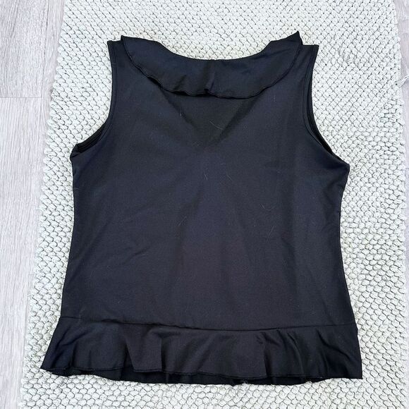 New York & Company Black Ruffled Tie Front Top - Picture 3 of 3